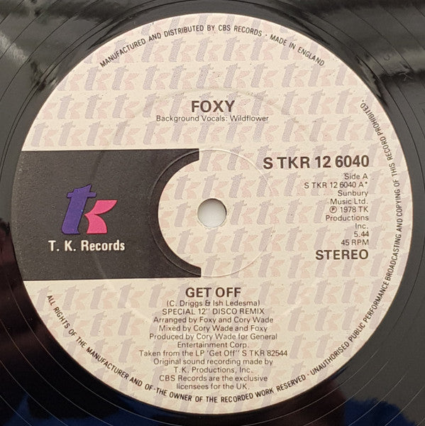 Foxy - Get Off (Full Length Unedited Version) - 12 Inch