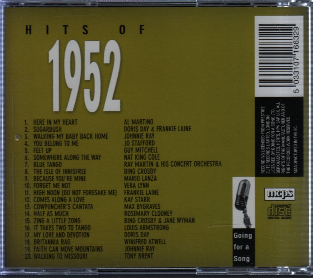 Various Artists - Hits of 1952 - Cd