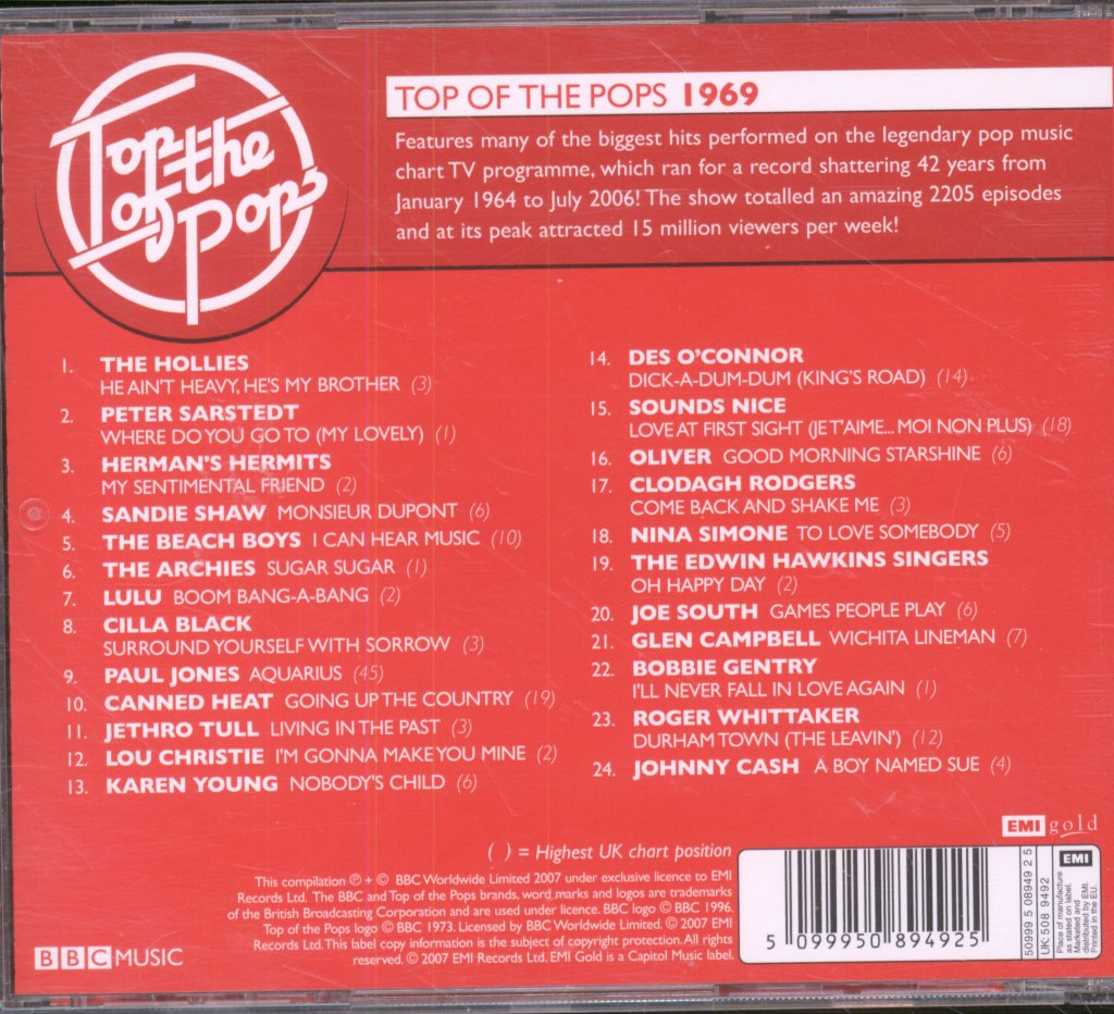 Various Artists - Top Of The Pops 1969 - Cd
