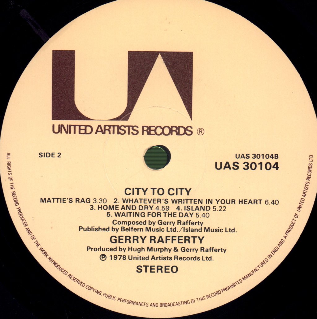 Gerry Rafferty - City To City - Lp