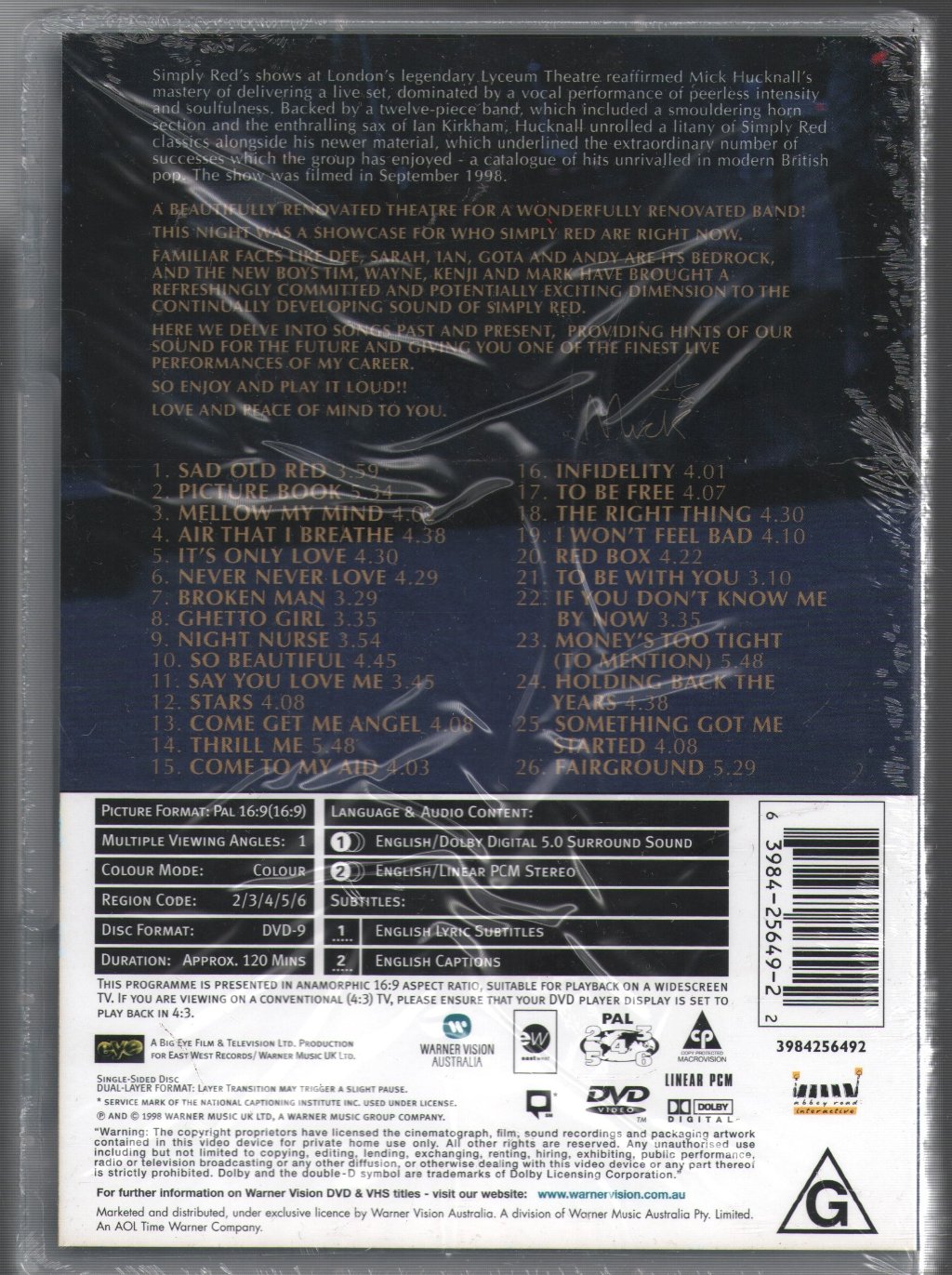 Simply Red - Live In London - Dvd