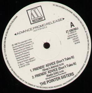 Pointer Sisters - Friends Advice - 12 Inch