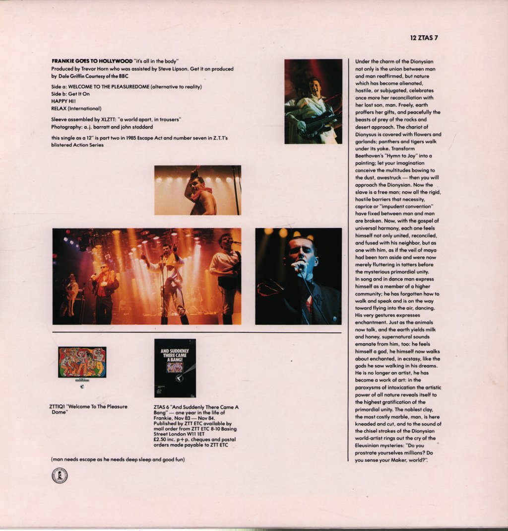 Frankie Goes To Hollywood - Welcome To The Pleasure Dome - 12 Inch