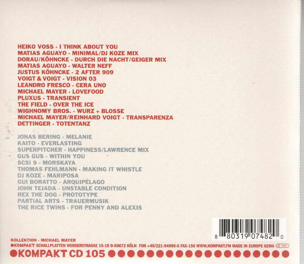 Various Artists - 20 Jahre Kompakt / Kollektion 1 - Double Cd