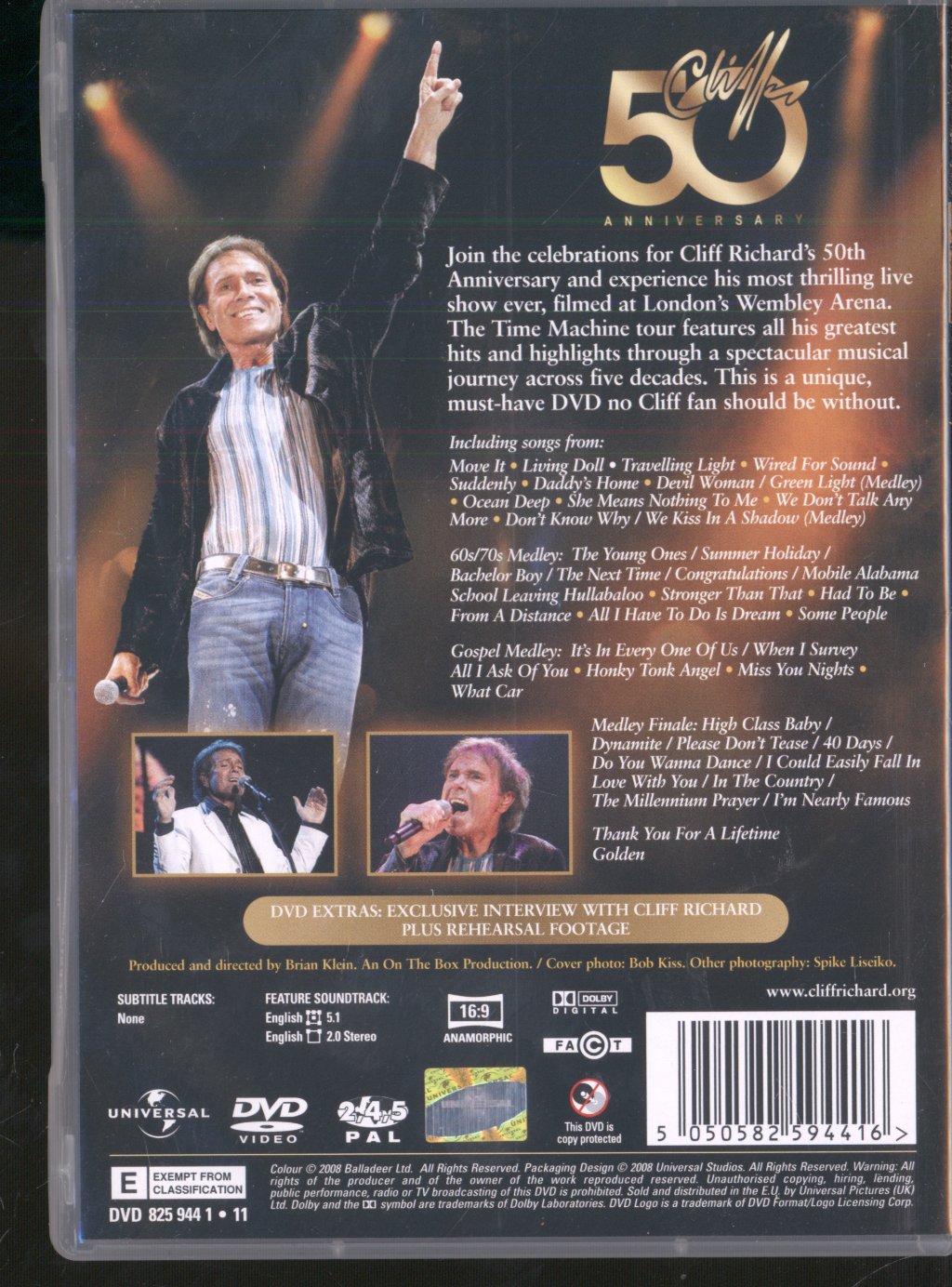 Cliff Richard - Time Machine Tour : 50th Anniversary Live - Dvd