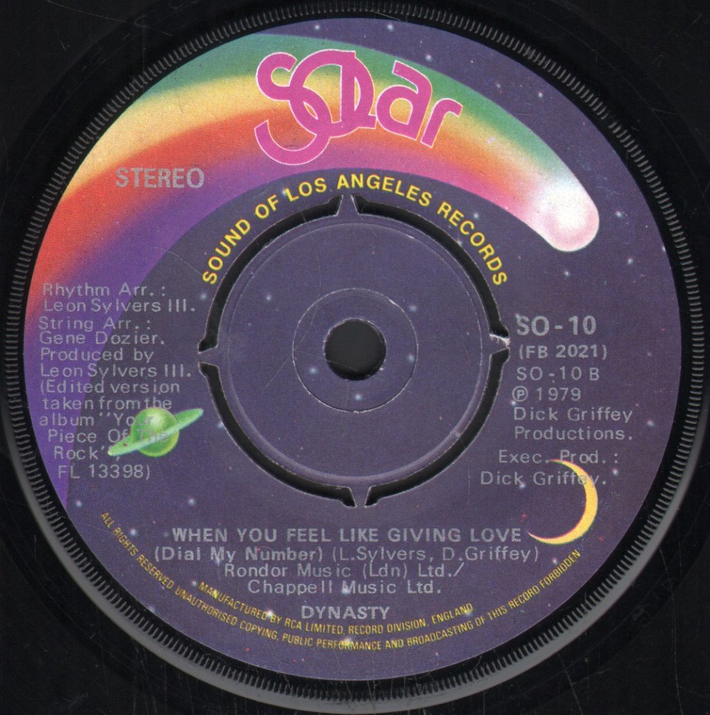 Dynasty - I've Just Begun To Love You - 7 Inch
