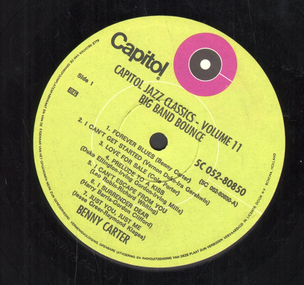 Benny Carter/Cootie Williams - Big Band Bounce Capital Jazz Classics Vol 11 - Lp