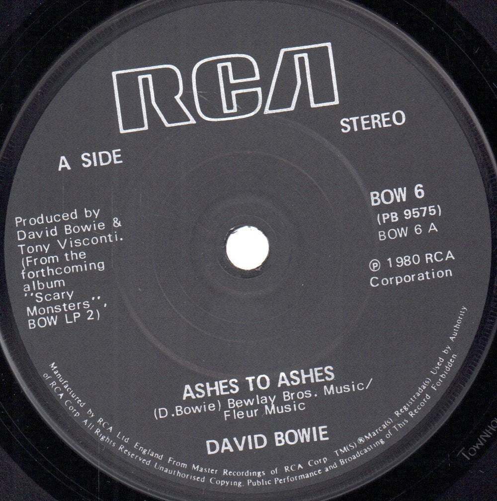 David Bowie - Ashes To Ashes - 7 Inch