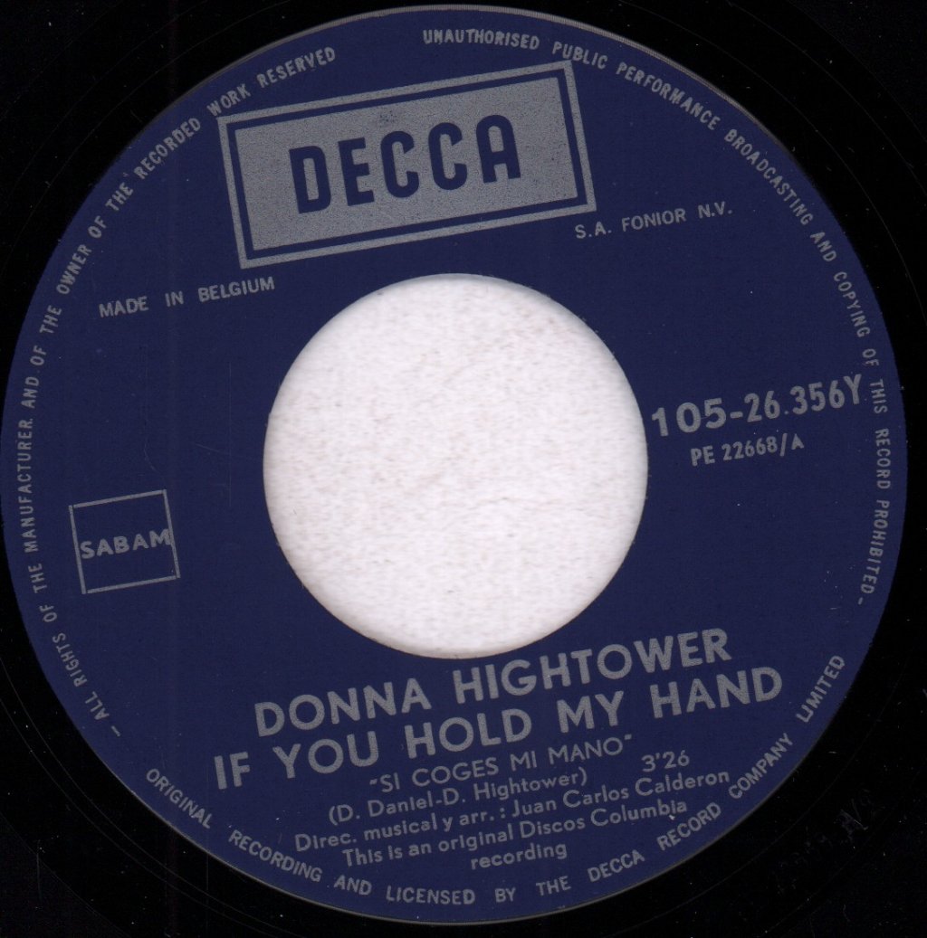 Donna Hightower - If You Hold My Hand - 7 Inch