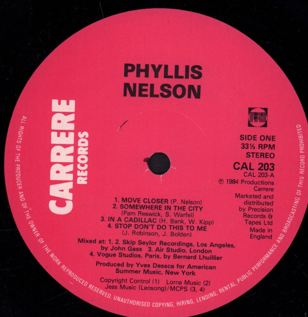 Phyllis Nelson - Move Closer - Lp