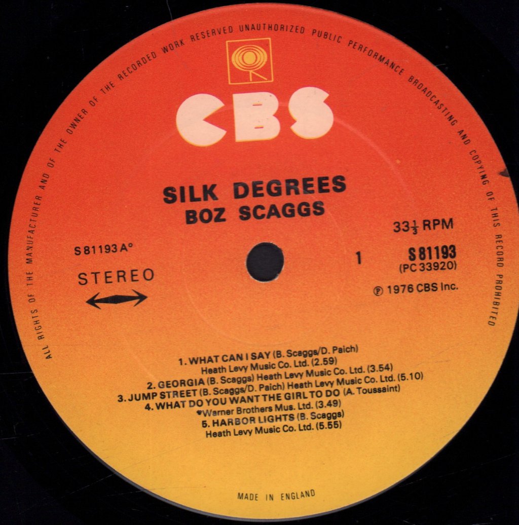Boz Scaggs - Silk Degrees - Lp