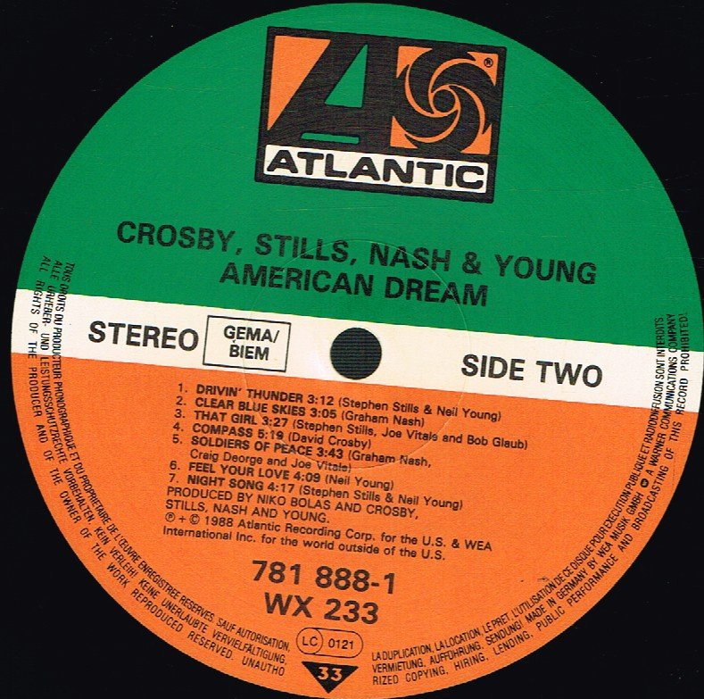 Crosby Stills Nash And Young - American Dream - Lp