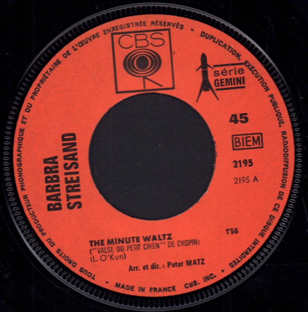 Barbra Streisand - Minute Waltz - 7 Inch