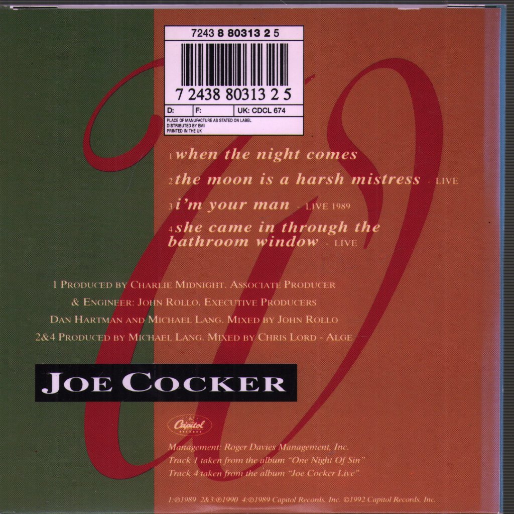 Joe Cocker - When The Night Comes - Cd