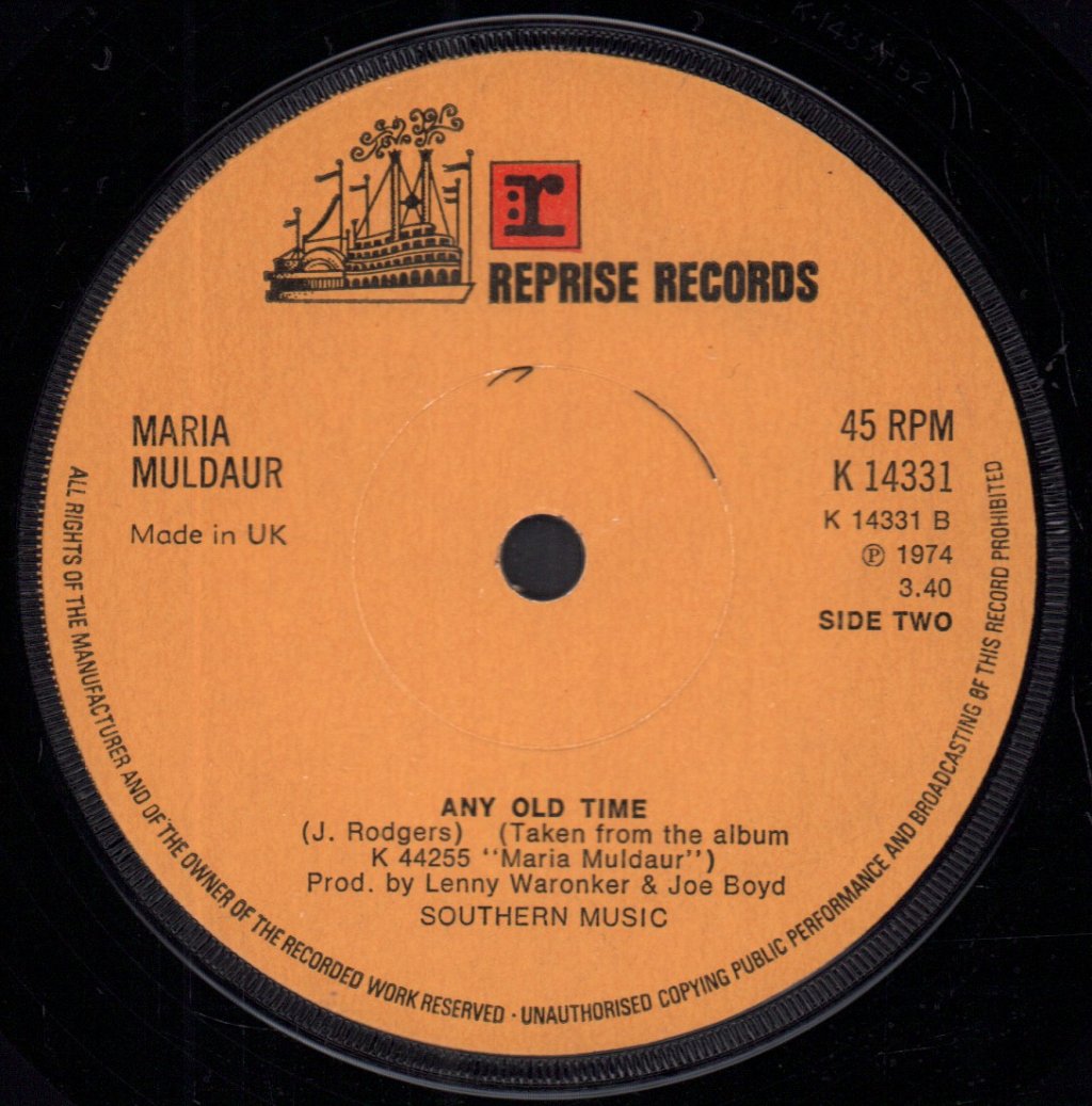 Maria Muldaur - Midnight At The Oasis - 7 Inch