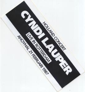 Cyndi Lauper - Ahoyal Rotterdam 21/2/87 - Sticker