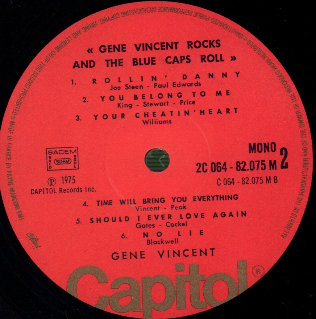 Gene Vincent - Gene Vincent Rocks! And The Blue Caps Roll - Lp
