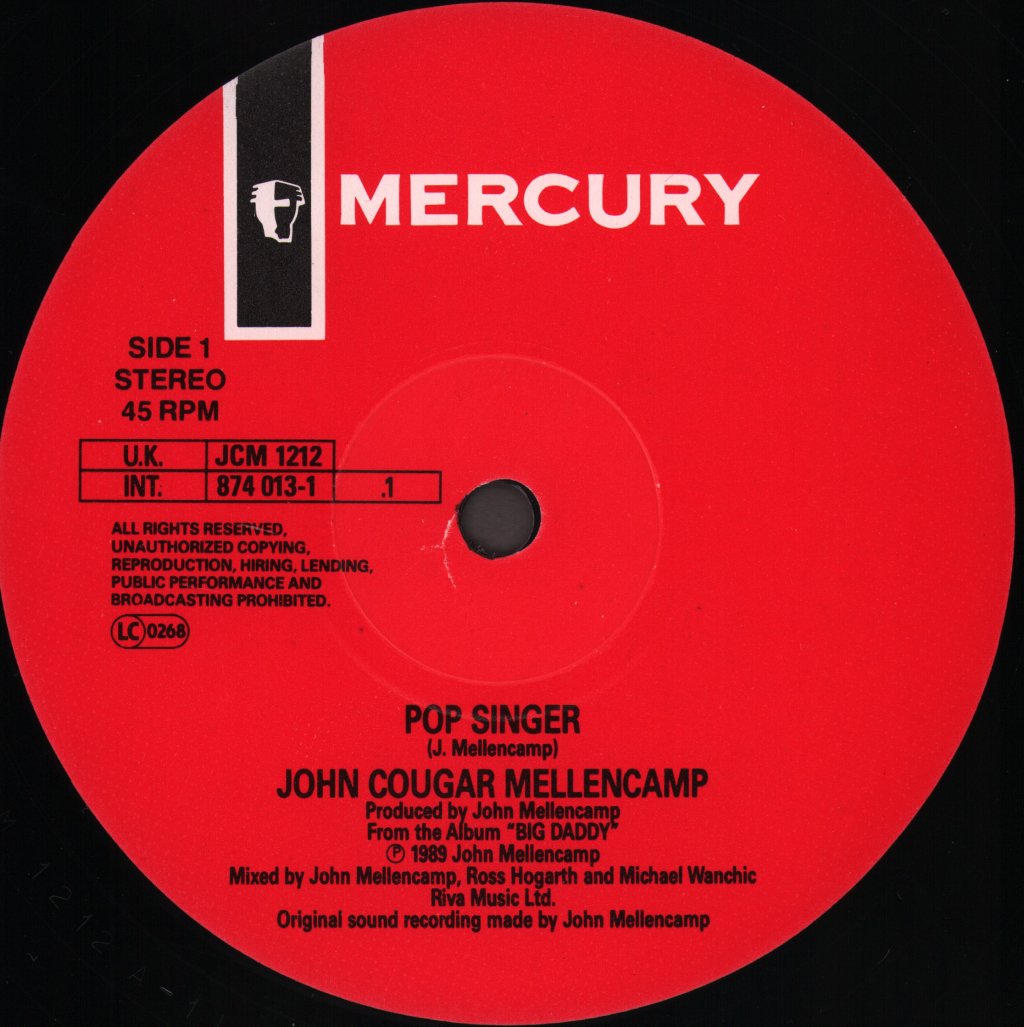 John Cougar Mellencamp - Pop Singer - 12 Inch