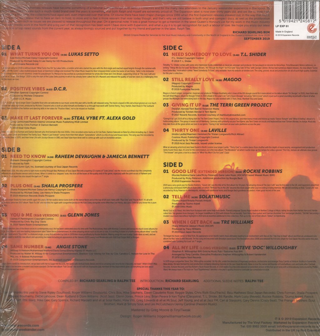 Various Artists - Soul Togetherness 2019 - Double Lp