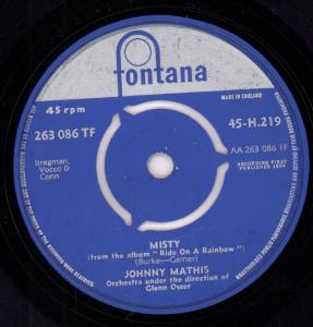 Johnny Mathis - Misty - 7 Inch