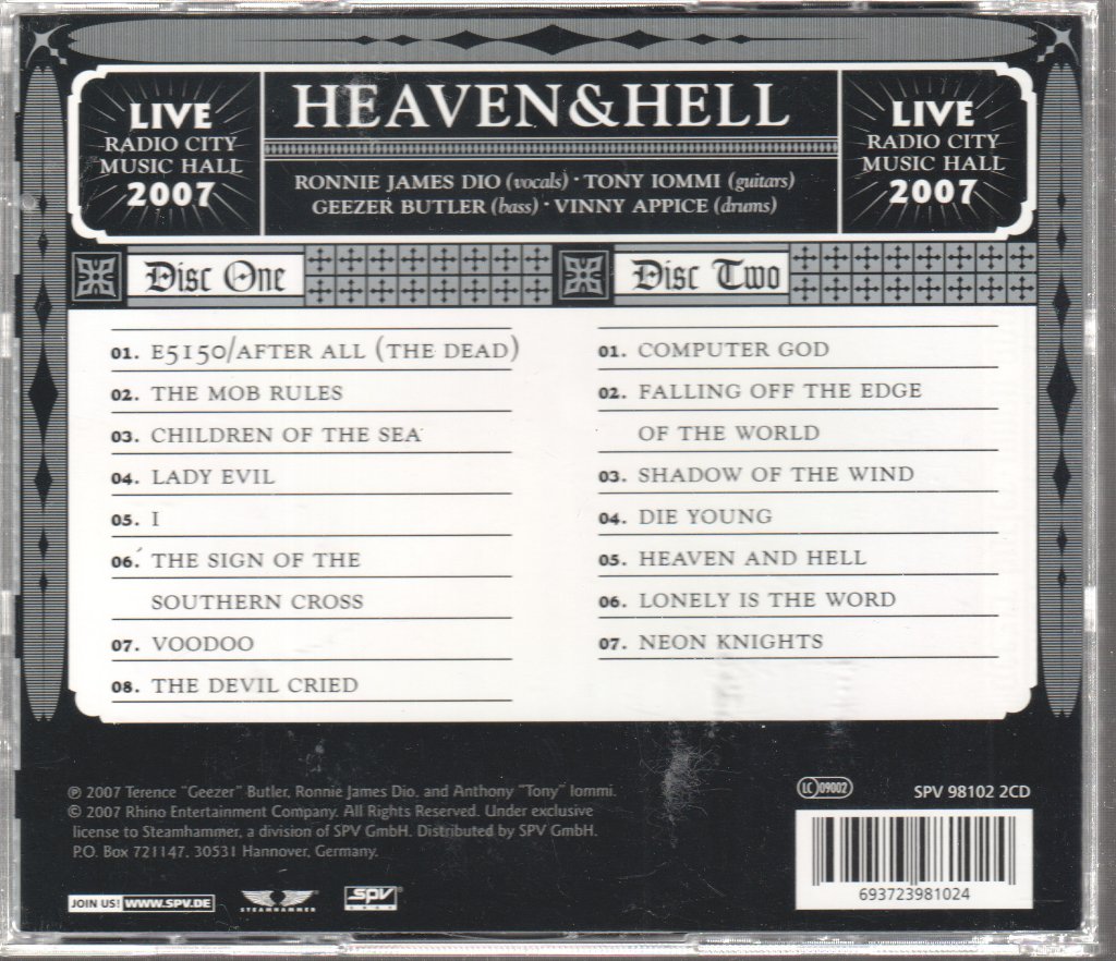 Heaven And Hell - Live From Radio City Music Hall - Cd