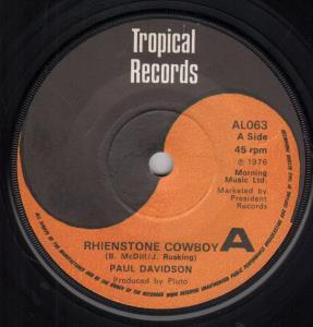 Paul Davidson - Rhienstone Cowboy - 7 Inch