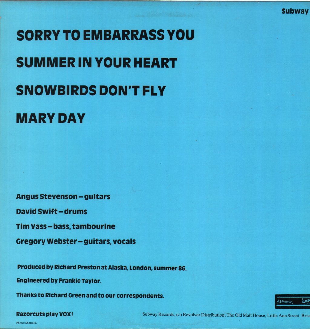 Razorcuts - Sorry To Embarrass You EP - 12 Inch