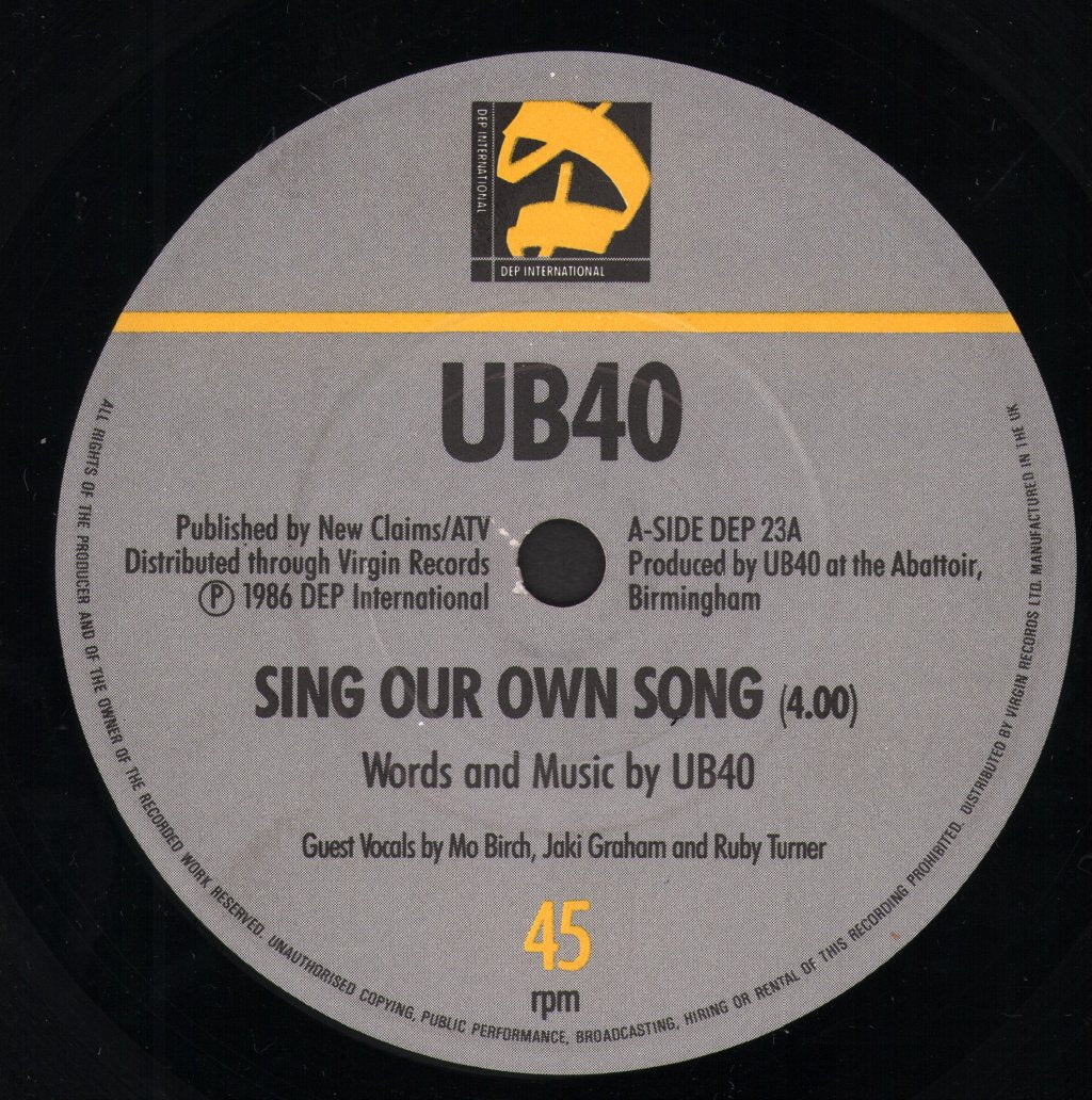 UB40 - Sing Our Own Song - 7 Inch