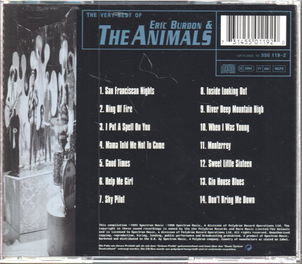 Eric Burdon And The Animals - Very Best Of Eric Burdon & The Animals - Cd