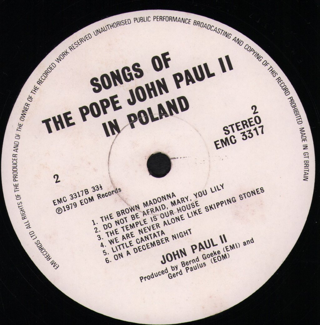 Pope John Paul Ii - Songs Of The Pope John Paul Ii In Poland - Lp
