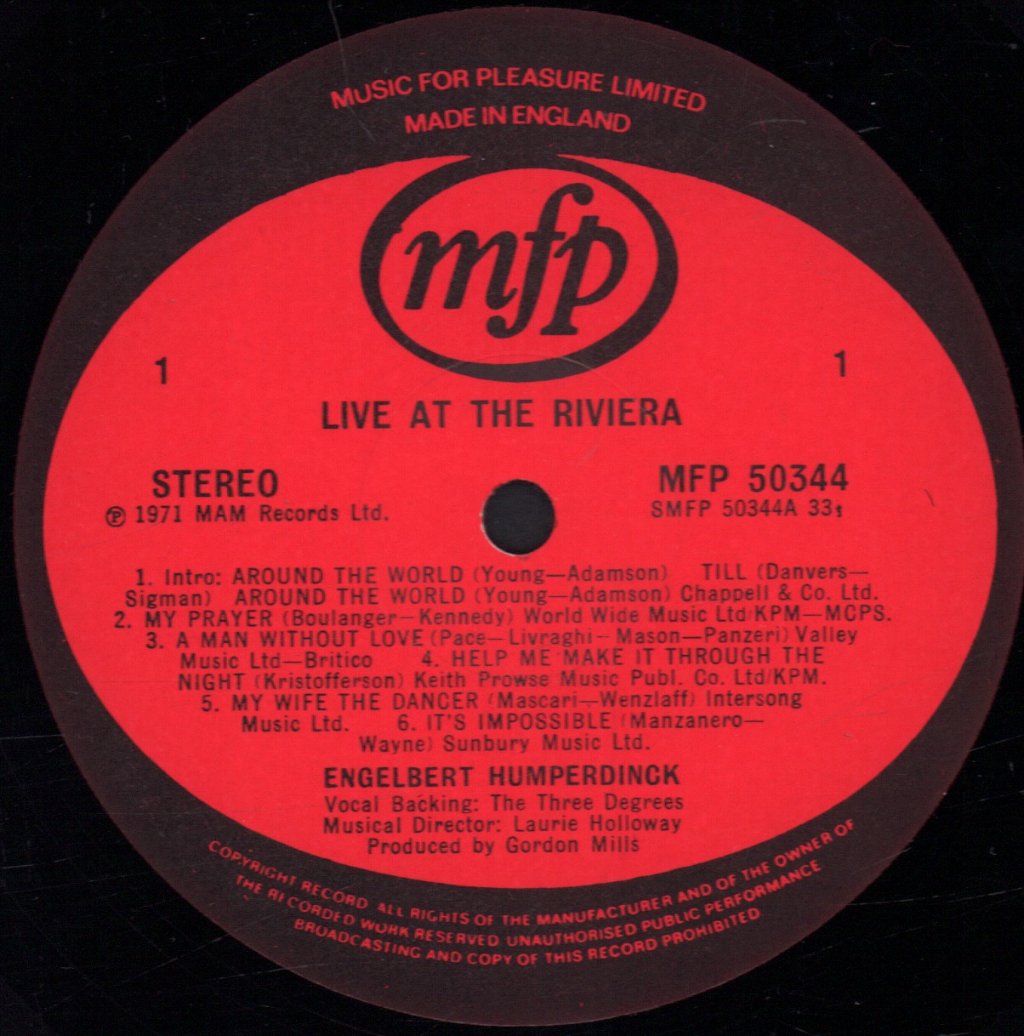 Engelbert Humperdinck - Live At The Riviera - Lp