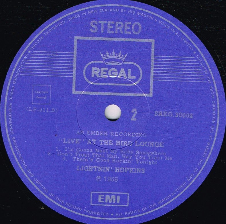 Lightnin' Hopkins - "Live" At The Bird Lounge - Lp