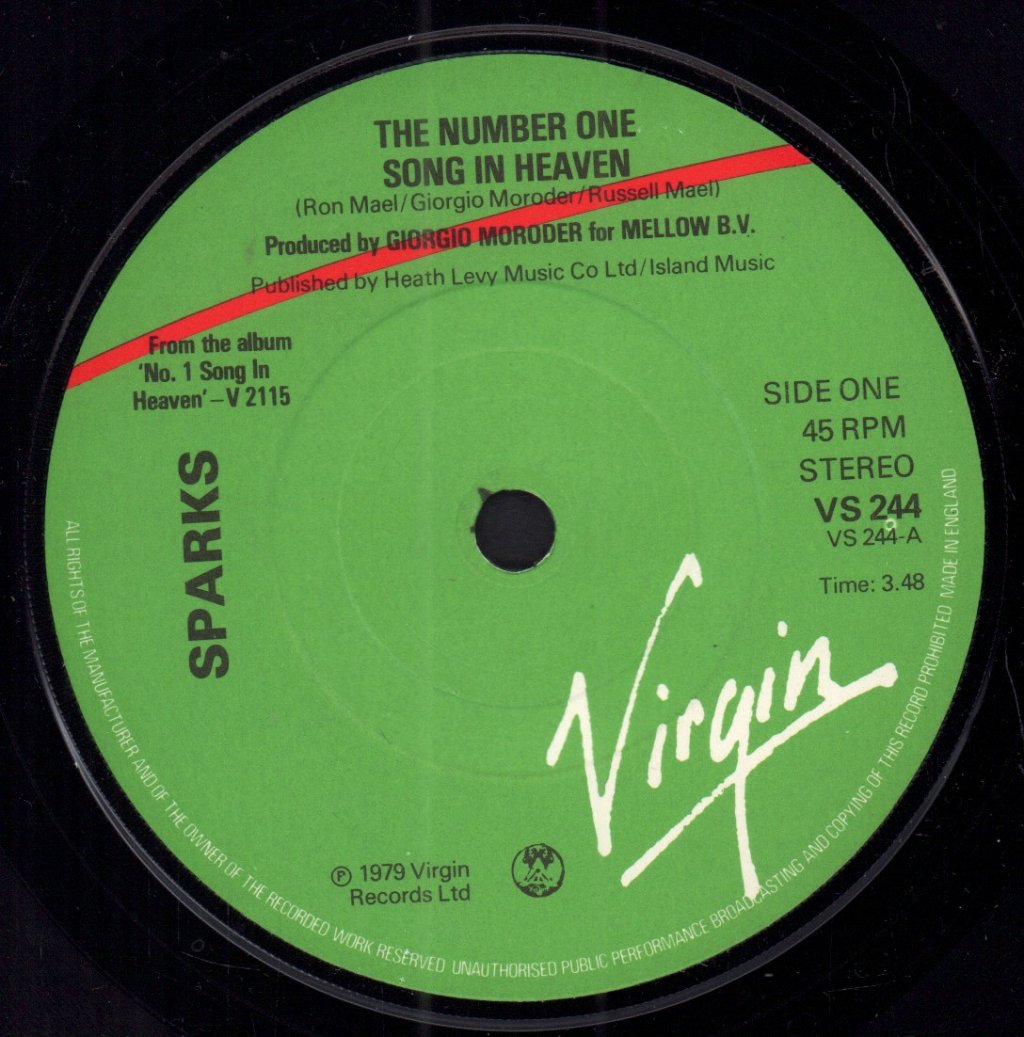 Sparks - Number One Song In Heaven - 7 Inch