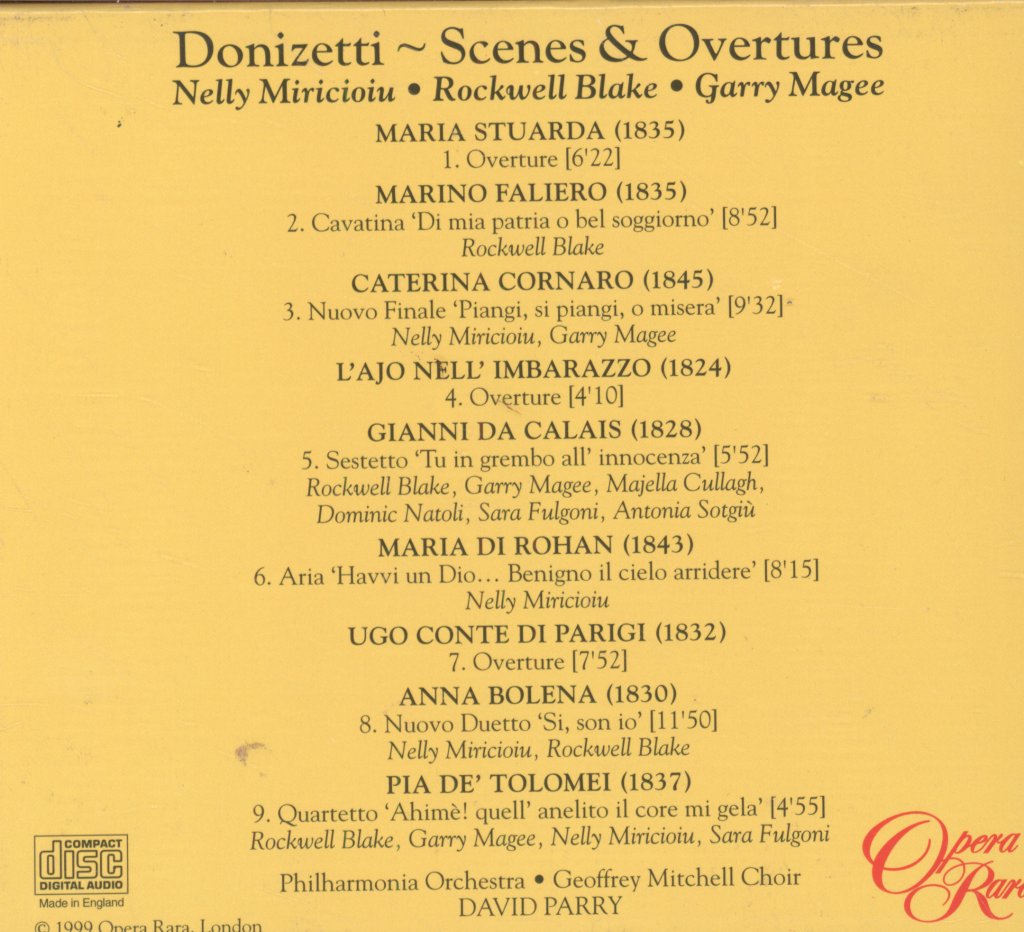 Philharmonia Orchestra, David Parry - Donizetti - Scenes & Overtures - Cd Set