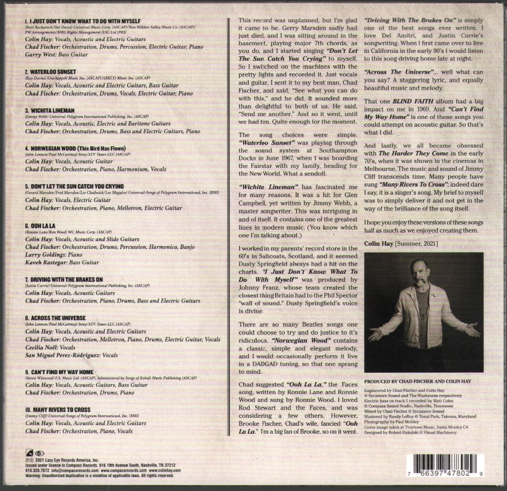 Colin Hay - I Just Don't Know What To Do With Myself - Cd