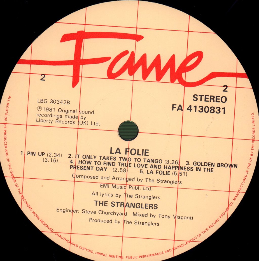 Stranglers - La Folie - Lp