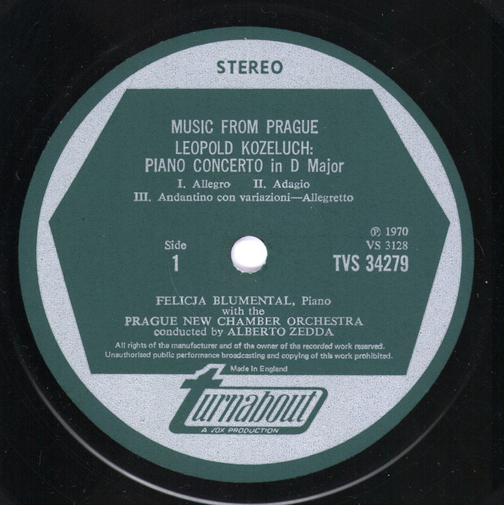 David Glazer / Felicja Blumental - Music From Prague - Krommer Clarinet Concerto / Kozeluch Piano Concerto - Lp