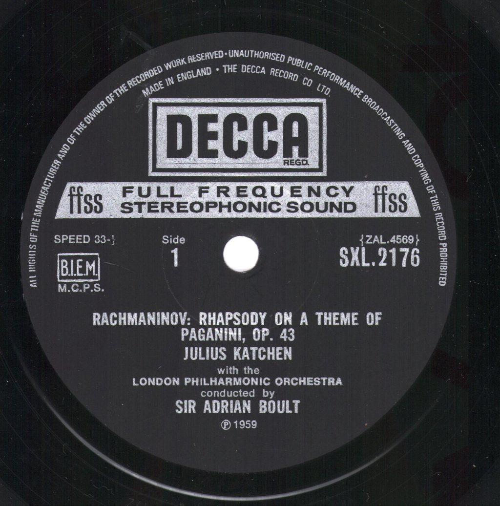 Julius Katchen - Rachmaninov - Rhapsody On A Theme Of Paganini / Dohnanyi - Variations On A Nursery Tune - Lp