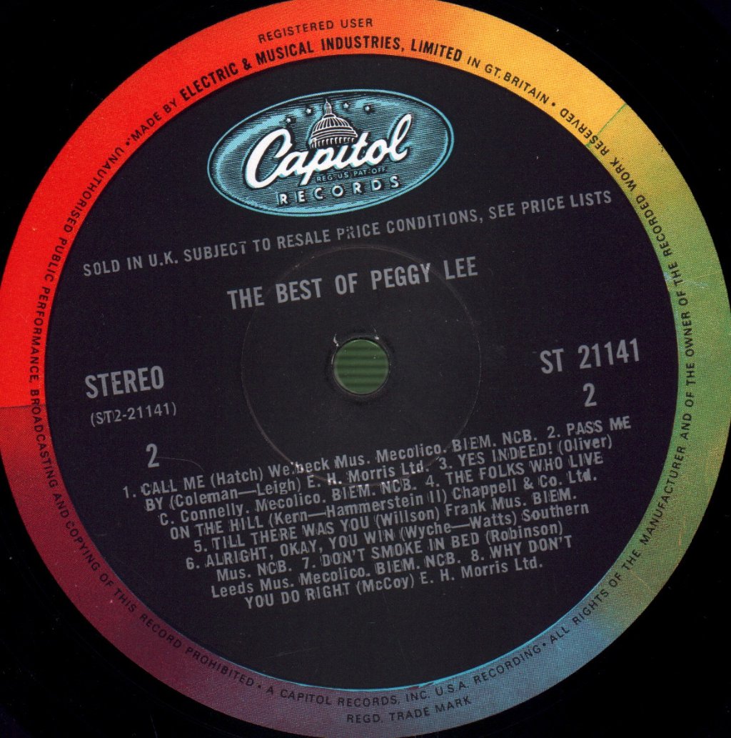 Peggy Lee - Best Of - Lp