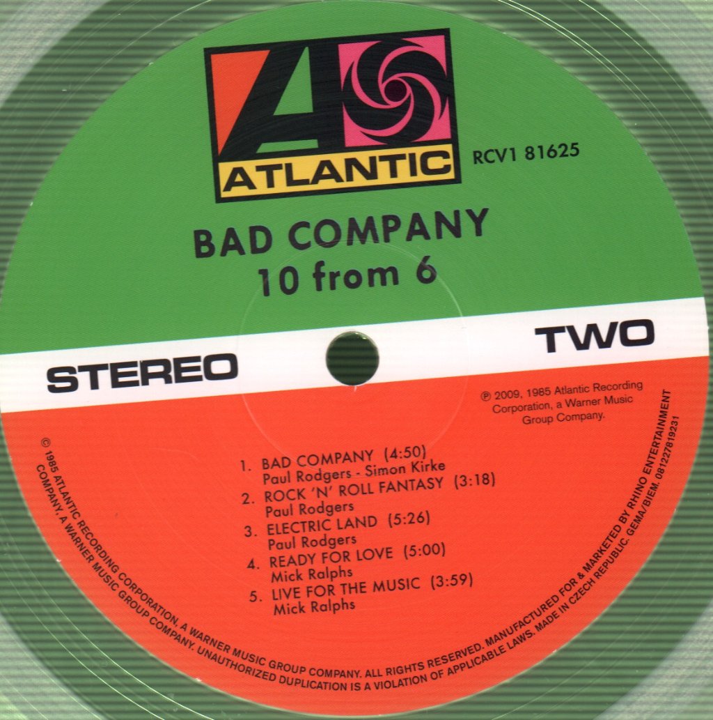 Bad Company - 10 From 6 - Lp