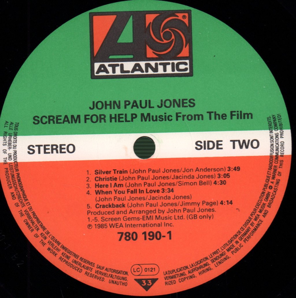 John Paul Jones - Scream For Help (Music From The Film) - Lp
