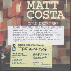 Matt Costa - Cold December - Cd