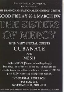 Sisters Of Mercy - Industrial Research Proudly Presents - Flyer