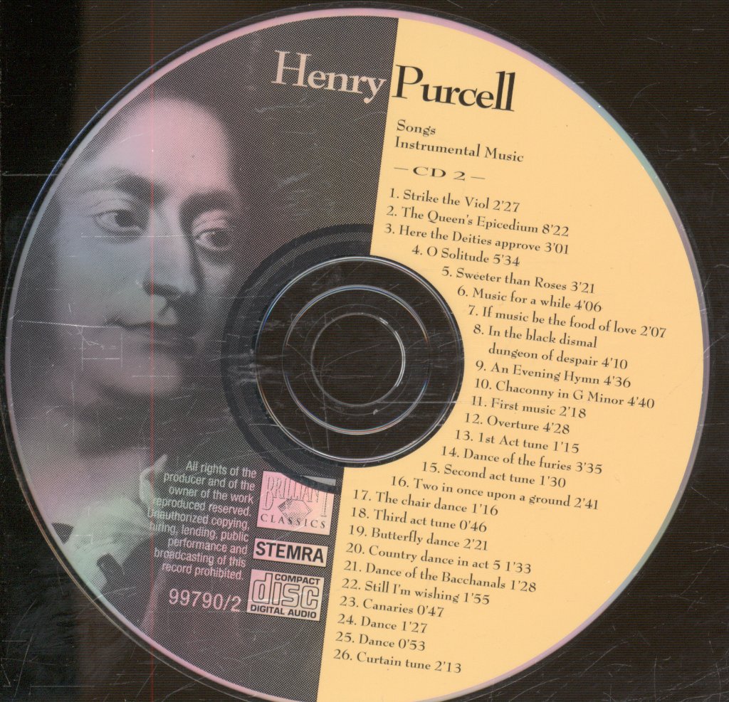 Henry Purcell - Funeral Music For Queen Mary • Sacred Music • Dioclesian • Songs - Double Cd