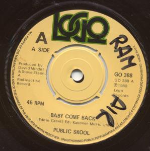 Public Skool - Baby Come Back - 7 Inch