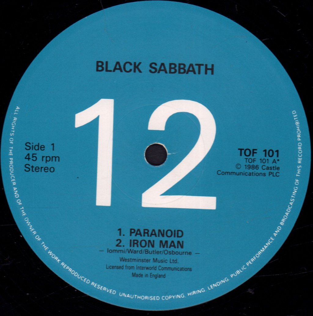 Black Sabbath - Paranoid - 12 Inch