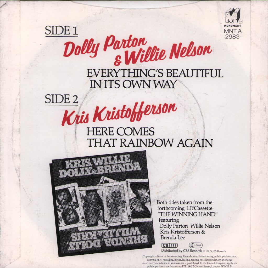Dolly Parton And Willie Nelson - Everything Beautiful In It's Own Way - 7 Inch
