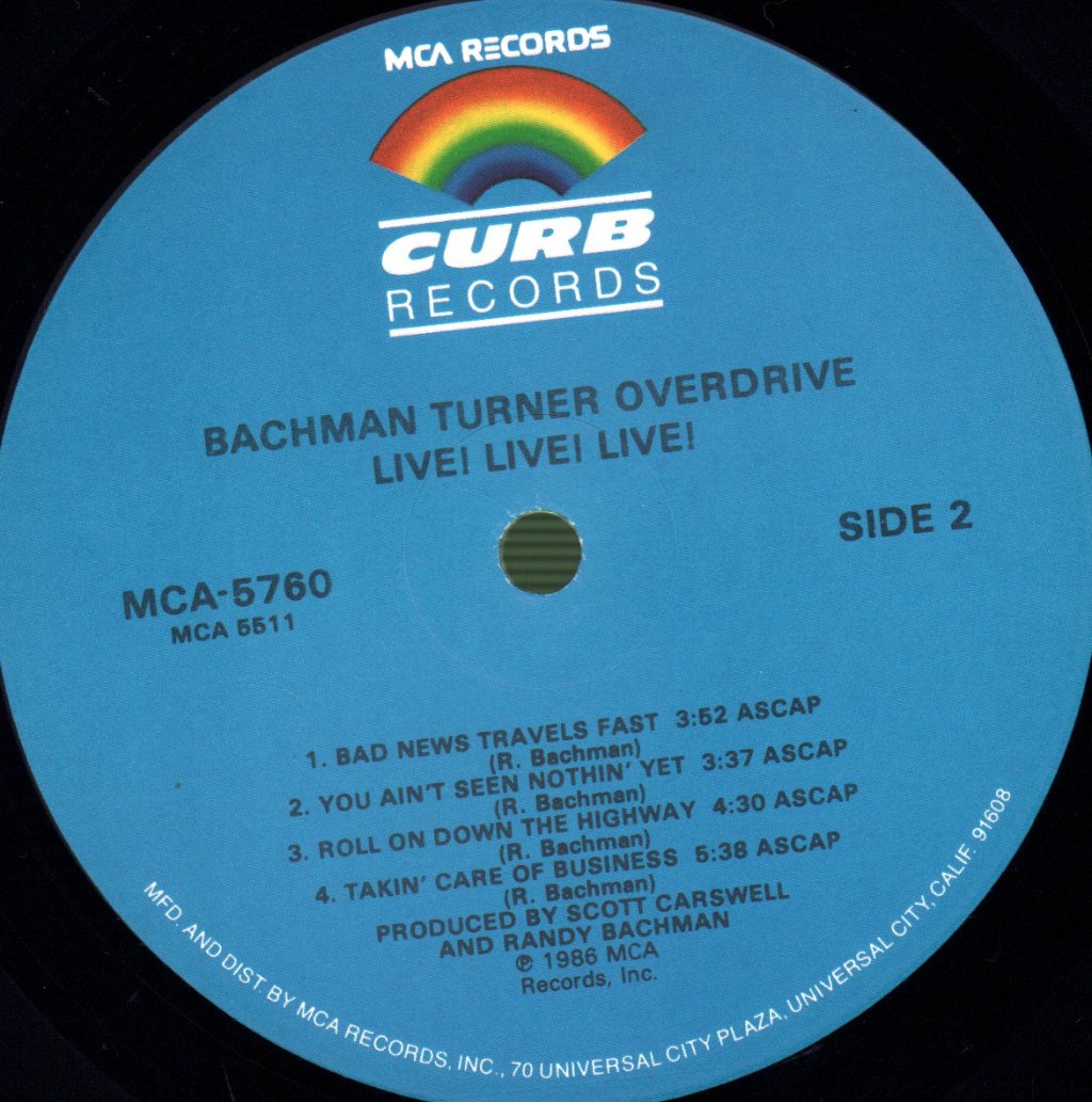 Bachman-Turner Overdrive - Live Live Live - Lp