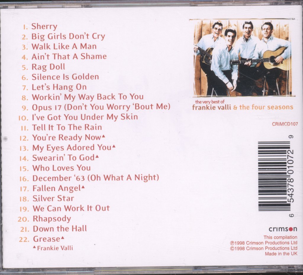 Frankie Valli And The Four Seasons - Very Best Of Frankie Valli & The Four Seasons - Cd