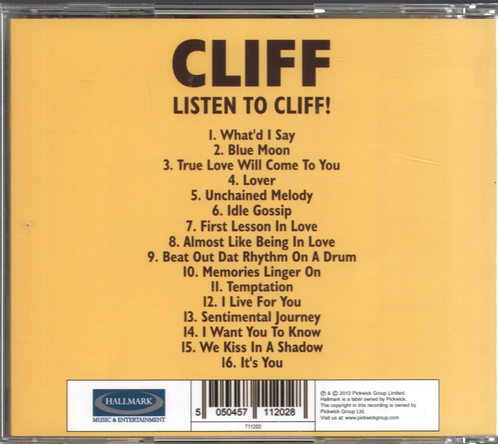 Cliff Richard - Listen To Cliff! - Cd